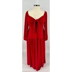 Eloquii - Long-Sleeve Maxi Dress With Tie-Front Detail (18)